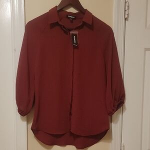 Express Women's Rich Burgundy Blouse